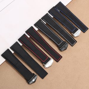 22mm Watch Band Deployment Clasp Canvas Leathe Strap pour TAGHeuer Watch