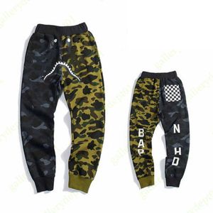 22SS Pantalon cargo Designer Shark Pantalon Tête Crâne Dark Colorblock Pantalon Pantalon de survêtement Pantalon de jogging surdimensionné Couleur Poche Vert Sports