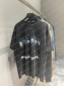 22SS Hommes Designers T-shirt Bande de coton Imprimer manches courtes Homme Col rond Streetwear Blanc Noir Xinxinbuy XS-L