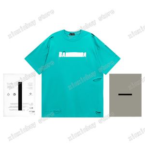 22SS Hommes Designers T-shirts Tee-shirt Lettre cassée à manches courtes Col ras du cou Streetwear Noir Blanc Violet Bleu Xinxinbuy XS-L