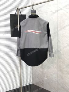 22ss Uomo Donna Designer Giacche Parigi stampa onda marina Tessuto in cotone Uomo Collo con risvolto Streetwear nero grigio M-2XL