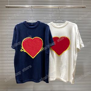 22ss Hommes Femmes Designers T-shirt tricoté T-shirts tee Love jacquard lettre manches courtes Homme Crew Neck paris Mode Streetwear blanc M-XXL