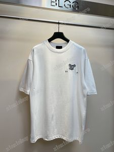 22SS Men Femmes Designers T-shirts Tee Paris Animal Broderie Coup de manche Coure Coure Streetwear Blanc Black Xinxinbuy XS-L