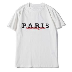22SS Diseñador para hombre Camiseta Moda París Hombres Mujeres Parejas Camiseta casual Negro Blanco Estilista Camisetas Tamaño S-XXL A31