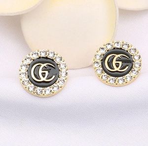 20Color 18k Gold plaqué G Lettres Stud Boucles d'oreilles de créateur vintage Crystal Géométrique Métal Femmes Rhinestone Pearl Wedding Jewelry Accessoires