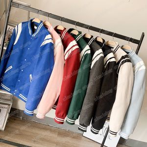 22ss Mujeres Diseñadores Chaquetas Clásico Lana Paneles Cuero Hombre Hombre Moda Streetwear negro S-XL