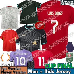 23 24 25 Mac Allister Szoboszlai Soccer Jersey Kit Kits Full Set James Home Away Third Men 2024 FC Camisa de fútbol Luis Darwin Diogo J. Carabao Cup Darwin Maillot