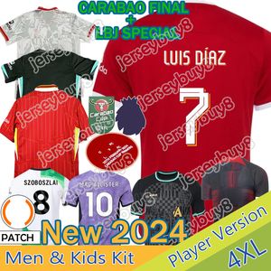 23 24 25 Szoboszlai Mac Allister Soccer Jersey Kits Kits Full Set James Home Away Third Men 2024 FC Camisa de fútbol Luis Darwin Diogo Cup Final Entrenamiento