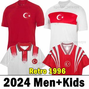 24 25 Turquie Soccer Jersey Demiral Kokcu 2024 2025 Calhanoglu Yildiz Turkiye Retro 1996 Shirts National Football Team Football Hakan Tugay Men Uniforms Kits pour enfants