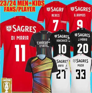 23 24 Fans Versión del jugador Jerseys Red Soccer Seferovic Waldschmidt Pizzi Rafa G.RAMOS 2023 2024 Home Away Men Kids Kit Fútbol Camisas Otamendi Kokcu Di Maria Rs