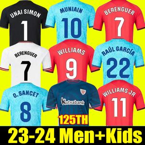 2023 2024 Bilbao Club Soccer Jerseys 23 24 Athletic ADURIZ GURUZETA WILLIAMS MUNIAIN PAREDES BERENGUER ANDER O. SANCET football hommes enfants chemise 125e anniversaire année