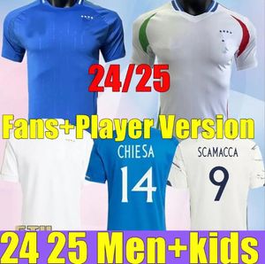 23 24 Italie 125 ans anniversaire maillots de football version joueur Maglie Da Calcio TOTTI VERRATTI CHIESA Italia 2024 2025 America Football Shirt hommes enfants Kit uniforme