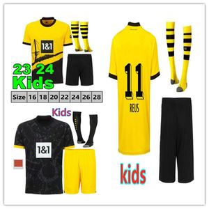 23 24 Niños REUS SANCHO Camisetas de fútbol Hogar lejos DORTMUNDS REYNA SCHULZ BRANDT HALLER HAZARD WITSEL MALEN kit para niños camiseta de fútbol uniformes