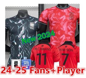 Corea del Sur Jersey de fútbol Nuevo 2024 2025 HEUNG-MIN SON KANG IN LEE Equipo nacional 24 25 Camiseta de fútbol Hombres Kit para niños Conjunto Hogar visitante Hombres Uniforme Rojo Negro Fan Player Version66