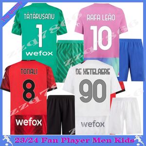 23 24 Maglia AC Milans PULISIC Soccer Jerseys Kit para niños 2023 2024 Hogar visitante Tercera camiseta de fútbol Calcio Maillot GIROUD BRAHIM TONALI TOMORI THEO Fans Player S-4XL