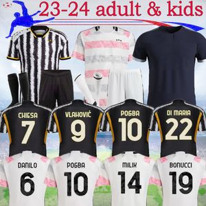 23 24 POGBA maillots de football joueur VLAHOVIC 2023 CHIESA BREMER MILIK LOCATELLI chiellini Hommes Enfants kits maillots de football 16-4XL