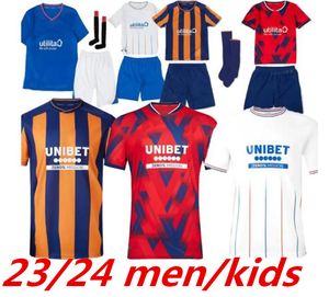 23 24 Rangers Soccer Jerseys 2023 2024 Away Glasgow COLAK ROOFE LUNDSTRAM HAGI BARKER MORELOS TAVERNIER KENT TILLMAN FC FASHION JR Camiseta de fútbol Hombres Niños Kit Boys 999