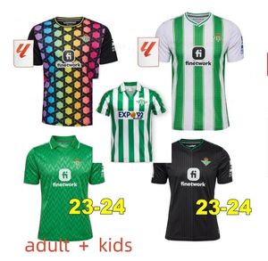 23 24 Real Betis Soccer Jerseys Special Edition Kids Kit Joaquin B Iglesias Home Camiseta de Futbol Juanmi Canales Fekir Football Shirts Copa del Rey Final