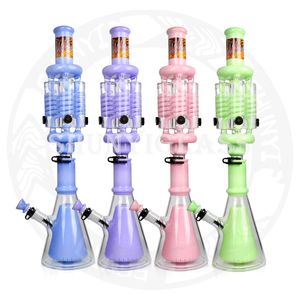 23 pouces 4 chambre de bobine freezble Narguilé Pipes en verre de haute qualité 14,4 mm taille Jonit Fumée pipe à eau tabac cool bangs Dab rig recyler Bong de couleur mélangée