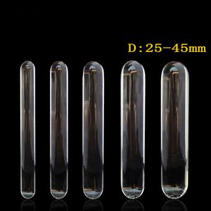 230 mm de largo consolador de vidrio transparente enorme pene grande consolador doble anal plug juguetes sexuales para adultos para mujer lesbiana consoladores grandes butt plug Y18110504