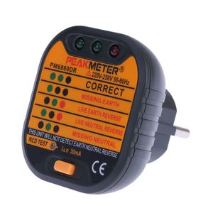 Freeshipping 230V Automatische Elektrische Socket Tester diagnose-tool Neutral Live Earth Wire Testen RCD Test EU Plug PM6860DR