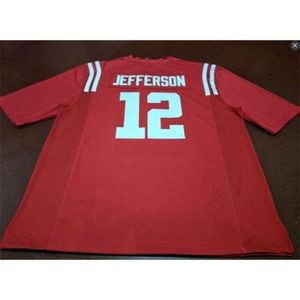 2324 Rouge # 12 Van Jefferson Ole Miss Rebels Alumni College Jersey S-4XLou personnalisé n'importe quel maillot de nom ou de numéro