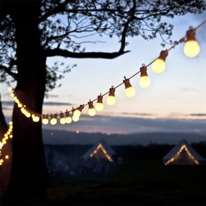 23M 25 LED guirlandes lumineuses ampoule chaîne fée lumières connectable câble blanc extérieur étanche décoration de fête de mariage de Noël 220408