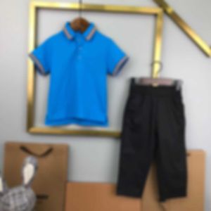 23ss bébé ensemble enfants ensembles enfant designer polo pantalon costume été garçon costume polo chemise à manches courtes enfants coréens demi-manches revers T-shirt pantalon Vêtements pour enfants