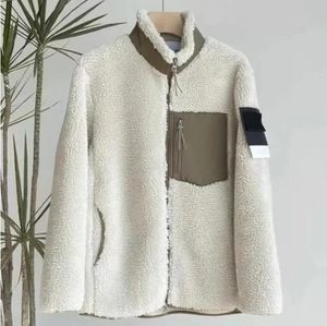 23SS Chaqueta de diseñador para hombre Chaqueta para hombre Abrigo de invierno Grueso de manga larga con cremallera Sudadera con capucha Abrigo estilo cordero charreteras