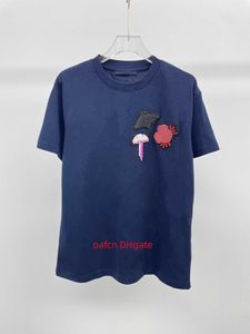 23SS Nuevo diseñador Camiseta de algodón de alta calidad Patrón de animales Camiseta con cuentas Diseño Tamaño americano Moda Camiseta suelta para hombre