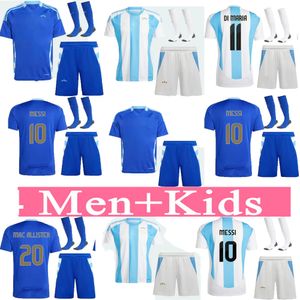 24/25 Argentine Maillots de football propres et confortables MESSIS Otamendi Équipe nationale Copa DYBALA MARTINEZ KUN AGUERO Maradona Chemises de football DI Maria Kids Man Kits