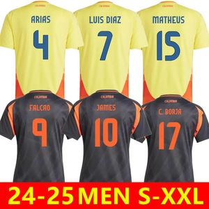 24/25 Colombia James Soccer Jerseys Columbia National Team Football Shirt Home Away Camisetas 2024 Copa América D. Valoyes Arango C. Chucho Cuadrado