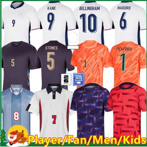 24 25 Camisa de fútbol de Inglaterra Bellingham Rashford Kane 2024 Euro Cup 2025 Soccer Jersey Equipo nacional Home White White Away Kit Kit Women Saka Rice Foden S-4XL