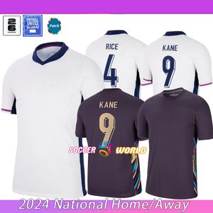 Inglaterra Camiseta de fútbol BELLINGHAM RASHFORD KANE 2024 Eurocopa 2025 Jersey de fútbol Equipo nacional Hogar Blanco Visitante Púrpura Hombres Niños Kit SAKA ARROZ FODEN Camisas Uniformes