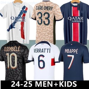 24 25 Maillot Mbappe Soccer Jerseys Kids Kit 23/24 Version Joueuse Training Pre Match 2023 2024 Maglia Paris Home Football Shirt Hakimi Fabian Vititinha O
