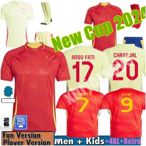 GAVI 2024 2025 Spains Soccer Jerseys Euro Cup Pedri Lamine Yamal Pino Merino Rodrigo Sergio M.asensio Ferran Men Kids et Hermoso Redondo Caldentey Football Shirt 4xl