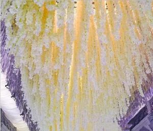 24 couleurs fleur de soie artificielle glycine 34 CM chaîne d'orchidée rotin maison jardin tenture murale fleurs vigne pièce maîtresse fête de Noël mariage LL