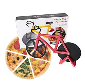 Envío 24 horas!! Cortador de pizza Bicicleta Bicicleta de acero inoxidable dual Cuchillo para pizza Herramienta de cocina para hornear Herramientas de cocina creativas gyq