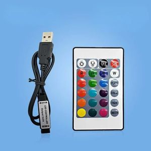 24 Keys LED RGB Controlador para LED Light Strip Barra 5V IR IR Infrarrojo RF Control remoto inalámbrico Dimimmer Dimitor