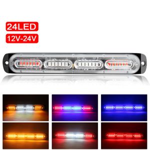 24 LED Car Truck Emergency Beacon Light 12-24V Auto Intermitente Side Marker Bars Luces de advertencia estroboscópicas Universal