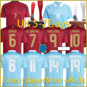 24 Nouvelle-Belgique Lukaku Men Kid Kit Kit de Bruyne Trossard 2024 Euro Cup National Team onana 2025 Jerseys de football à la maison