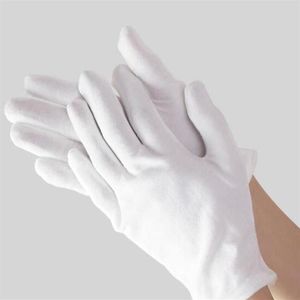 24 pares de guantes blancos Etiqueta de algodón puro Placa de juego delgada Tela de cuentas Hombres y mujeres que trabajan Trabajo Protección laboral Desgaste Resist240v