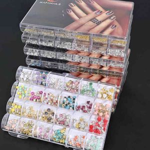 240pcs / Box-Pre-made Nail Charm /Gems for 8 Best 3D Nail Supplies (2021) Bowknot / Crown /Glitter Strass Nails Charms Diamonds Y220408