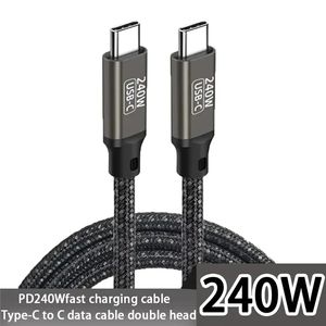 240W / 100W USB-C à USB-C Cable 20ft Super Fast Charge Type-C TO TYPE-C Câble chargeur tressé compatible avec MacBook, iPad, iOS 15 / Galaxy Serials