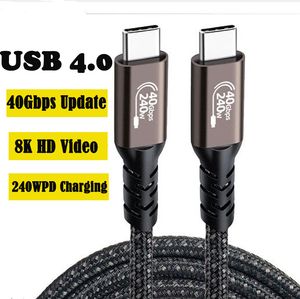 240W 8K Vidéo 40Gbps Type-C à Type C Câble de Données 1M 1.5M Android Charge Rapide Super Rapide USB-C C à C Double USB 4.0 Chargeur Adaptateur Lignes PD Pour Samsung Apple MacBook IMac Pro