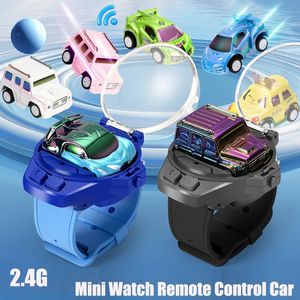 24g Childrens Mini Watch Remote Control Car Toy Novelty RC Cartoon portable USB Charge Kid Birthday Gift 240417