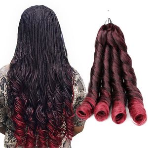 Accesorios para el cabello trenzado de ganchillo estilo Pony de 24 pulgadas, rizos franceses, extensión de cabello sintético, cabello trenzado rizado