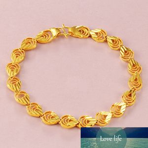 24k Vietnam Alluvial Gold Bracelets Keep Color Leaves Beads Chain Femmes Bracelets Bijoux