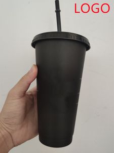 Sirène déesse 470 ml 710 ml tasses en plastique gobelet réutilisable clair boire fond plat pilier forme couvercle paille tasses tasse