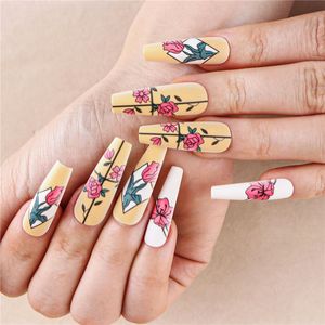 24 pièces faux ongles couverture complète réutilisable presse sur ongles conseils bricolage portable fini amovible style chinois ongles avec motif de conception de rayures